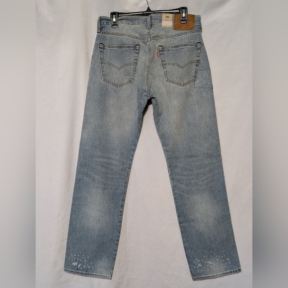 NWT Levis 501 Original Transitional Straight Leg Destructed Selvedge Jeans 32x31 - Picture 4 of 16